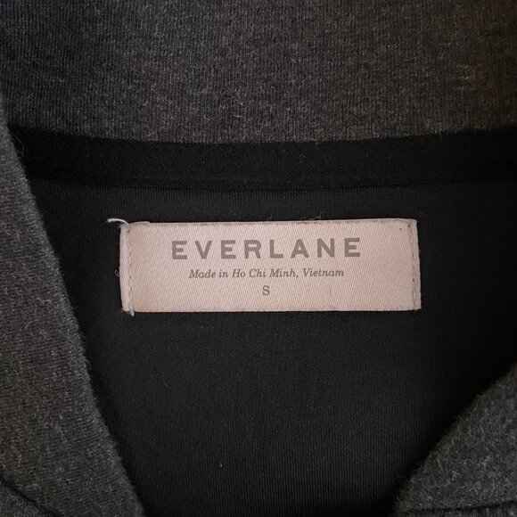 Everlane Men S Dark Gray Bomber Jacket Two Way Front Zipper Pockets Cotton - Picture 8 of 9
